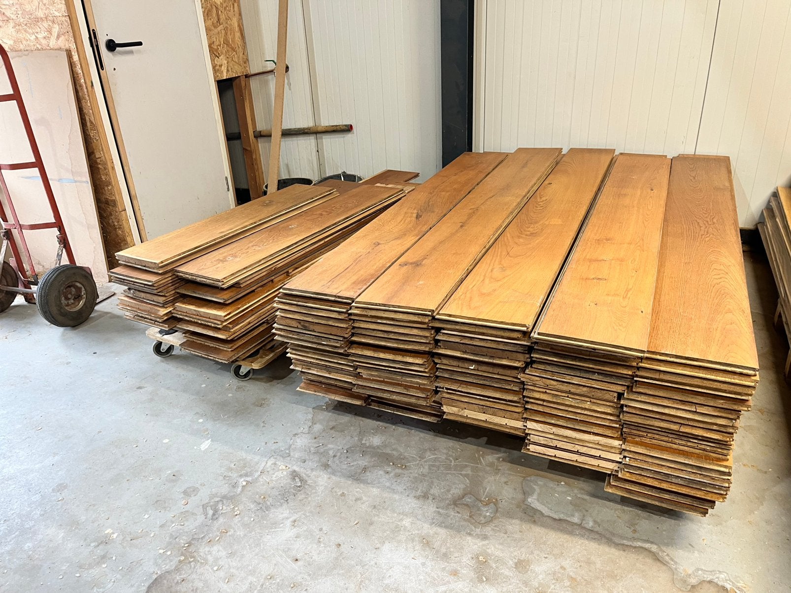 Prachtig massief eiken vloer +/50 m2 22cm breed 2cm dik, Ophalen, Vloerdelen of -planken, Zo goed als nieuw, 10 m² of meer