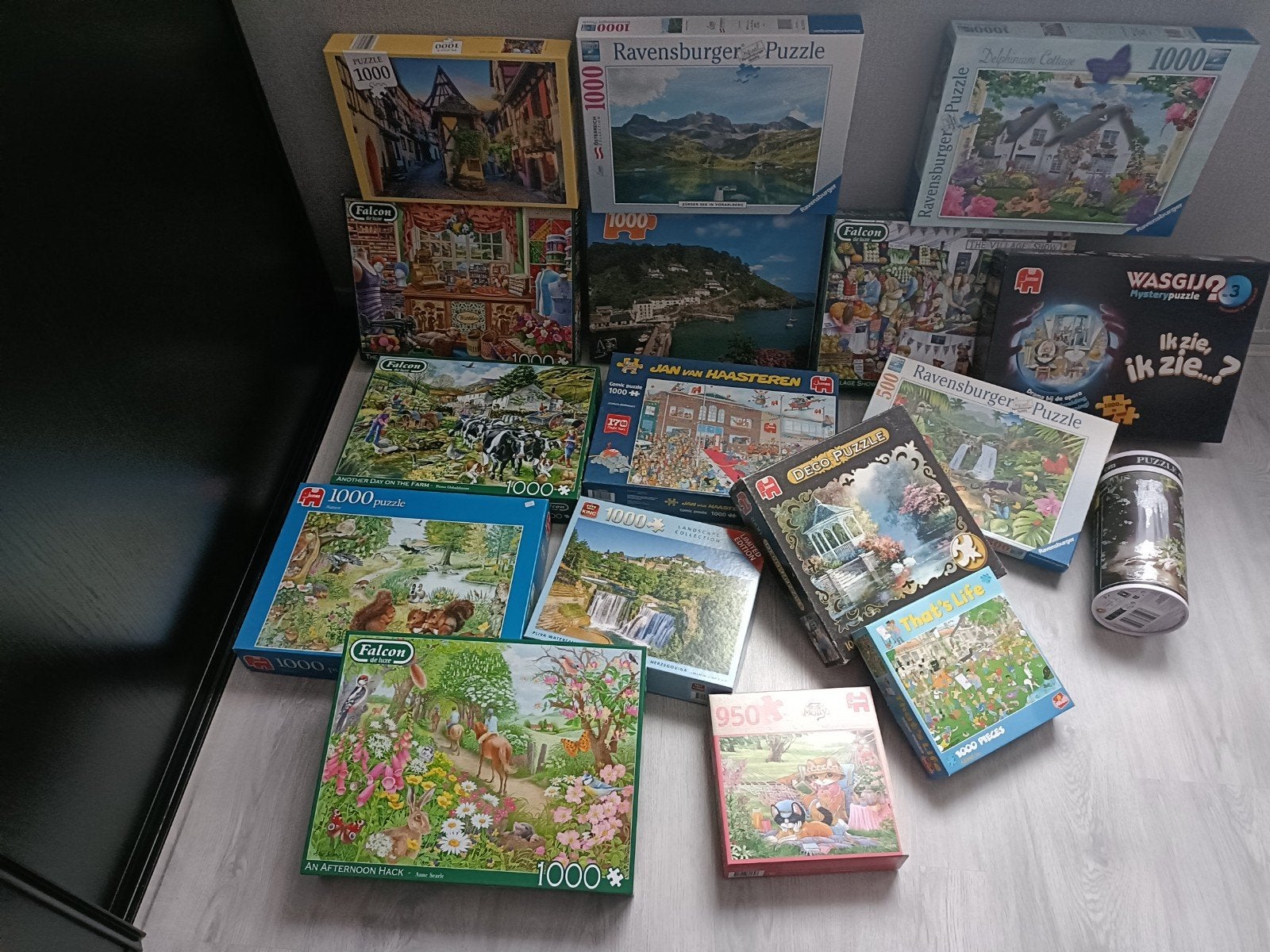 Grote collectie legpuzzels (1000 stukjes), Ophalen, 500 t/m 1500 stukjes, Gebruikt, Legpuzzel