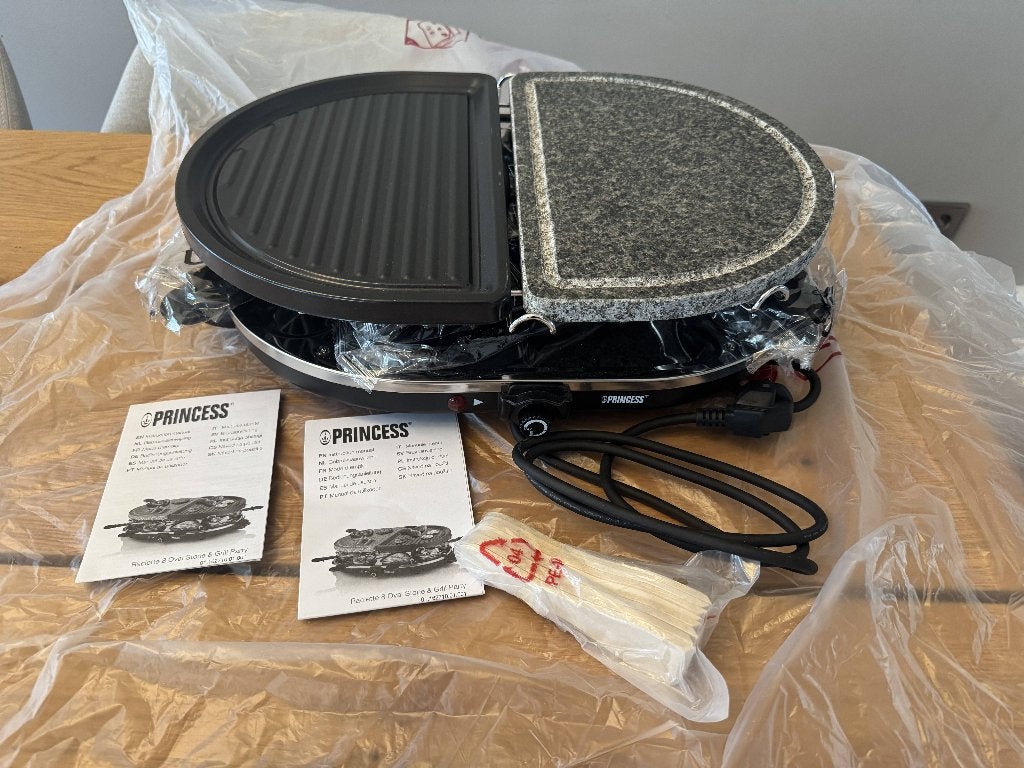 Princess Raclette Oval Steengrill Party (8 personen), Ophalen, Nieuw, 8 personen of meer