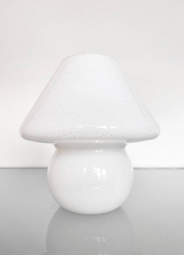 Vintage XL Murano mushroom lamp bladzilver, Ophalen of Verzenden, Sfeerlamp, Vintage