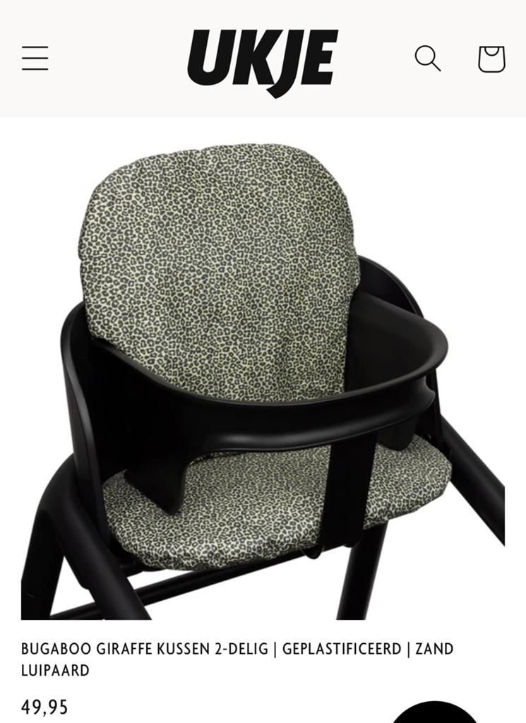 Bugaboo Giraffe kinderstoel kussen NIEUW, Ophalen of Verzenden, Zo goed als nieuw, Meegroeistoel