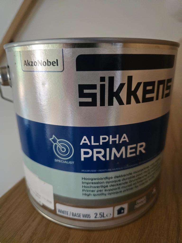 Sikkens Alpha Primer RAL 9016, Doe-het-zelf en Verbouw, Wit, Nieuw, Ophalen of Verzenden, Verf