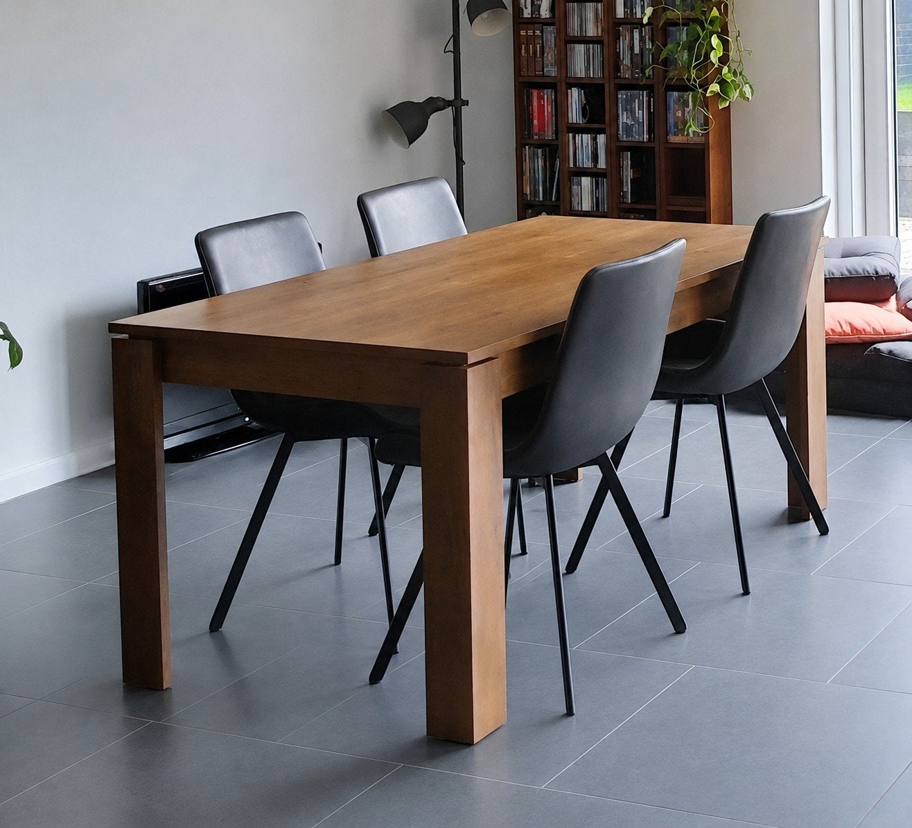 eettafel 90x160, Ophalen, Gebruikt, 100 tot 150 cm, Eikenhout
