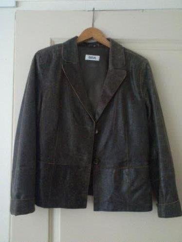 Nieuw leren colbert /jasje. mt 34, Bruin, Nieuw, Biba, Ophalen of Verzenden