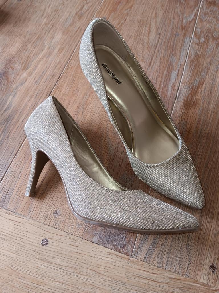 Gouden glinsterende Graceland Pumps - Maat 39, Pumps, Overige kleuren, Nieuw, Ophalen of Verzenden