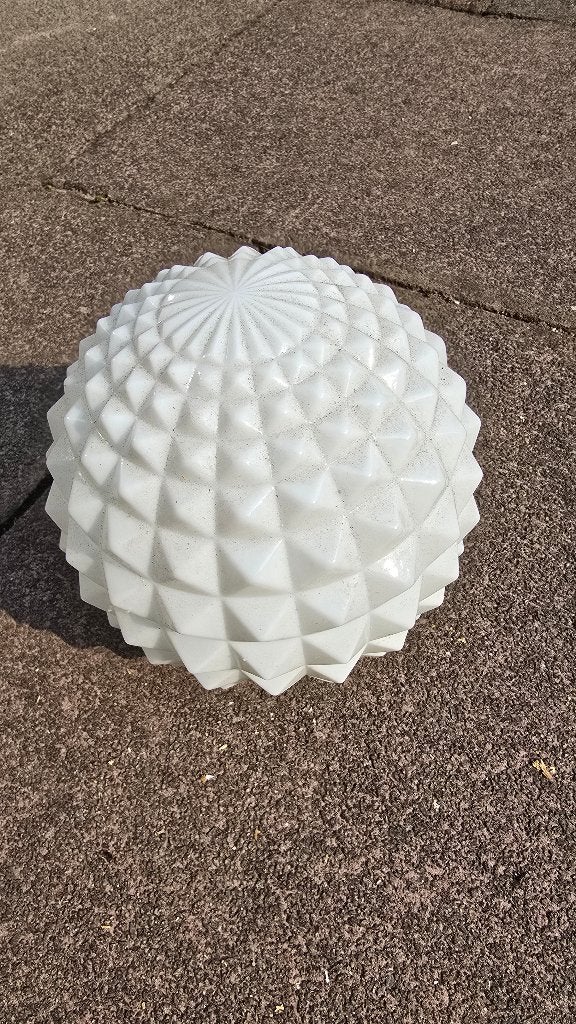 retro vintage lampenkap jaren '70, Huis en Inrichting, Gebruikt, Wit, Rond, Ophalen of Verzenden