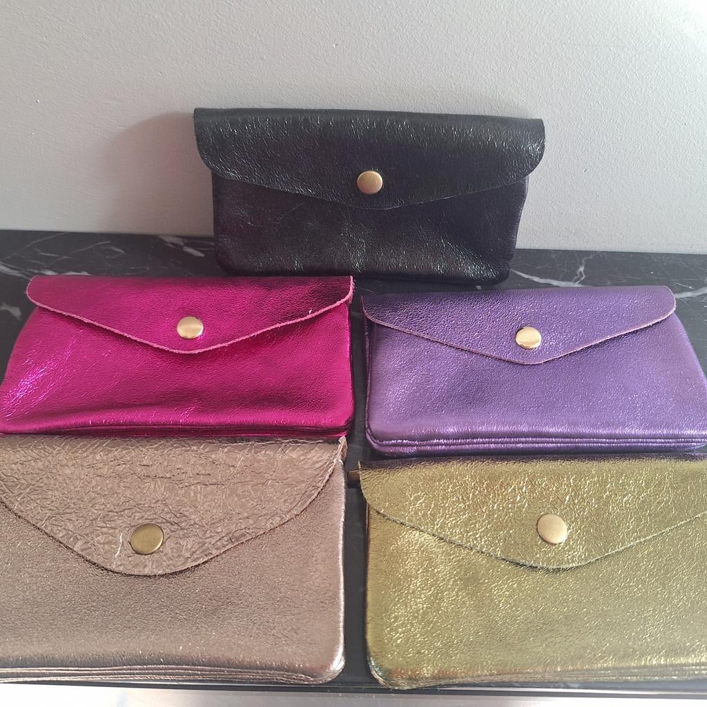 Nieuwe echt lederen portemonnees van vera pelle metallic, Overige kleuren, Nieuw, Ophalen of Verzenden, X