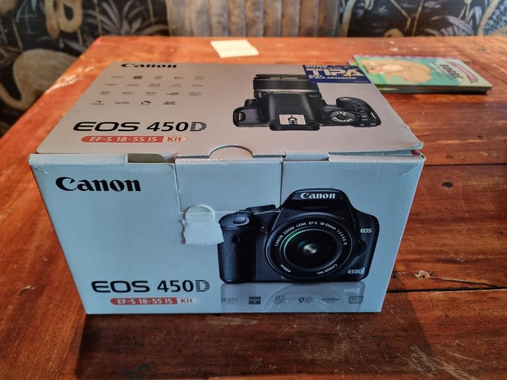 Canon EOS 450D Spiegelreflexcamera met EF-S 18-55 IS Kit, Spiegelreflex, Canon, Ophalen of Verzenden, Zo goed als nieuw