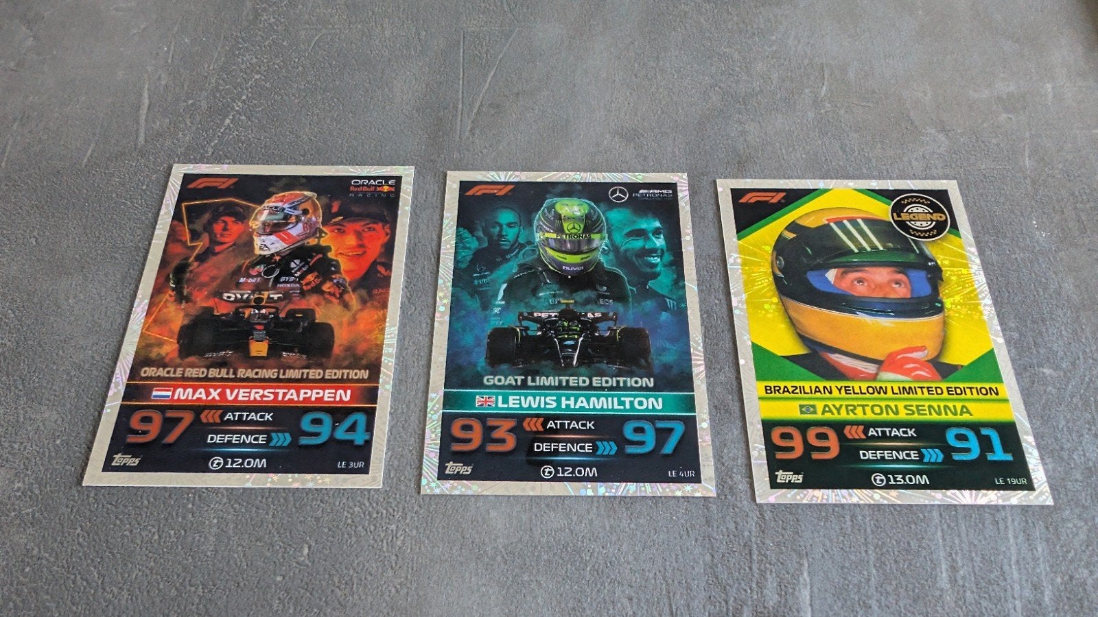 Topps Turbo Attax 2023 Ultra Rare Verstappen Hamilton Senna, Ophalen of Verzenden, Zo goed als nieuw, Meerdere plaatjes