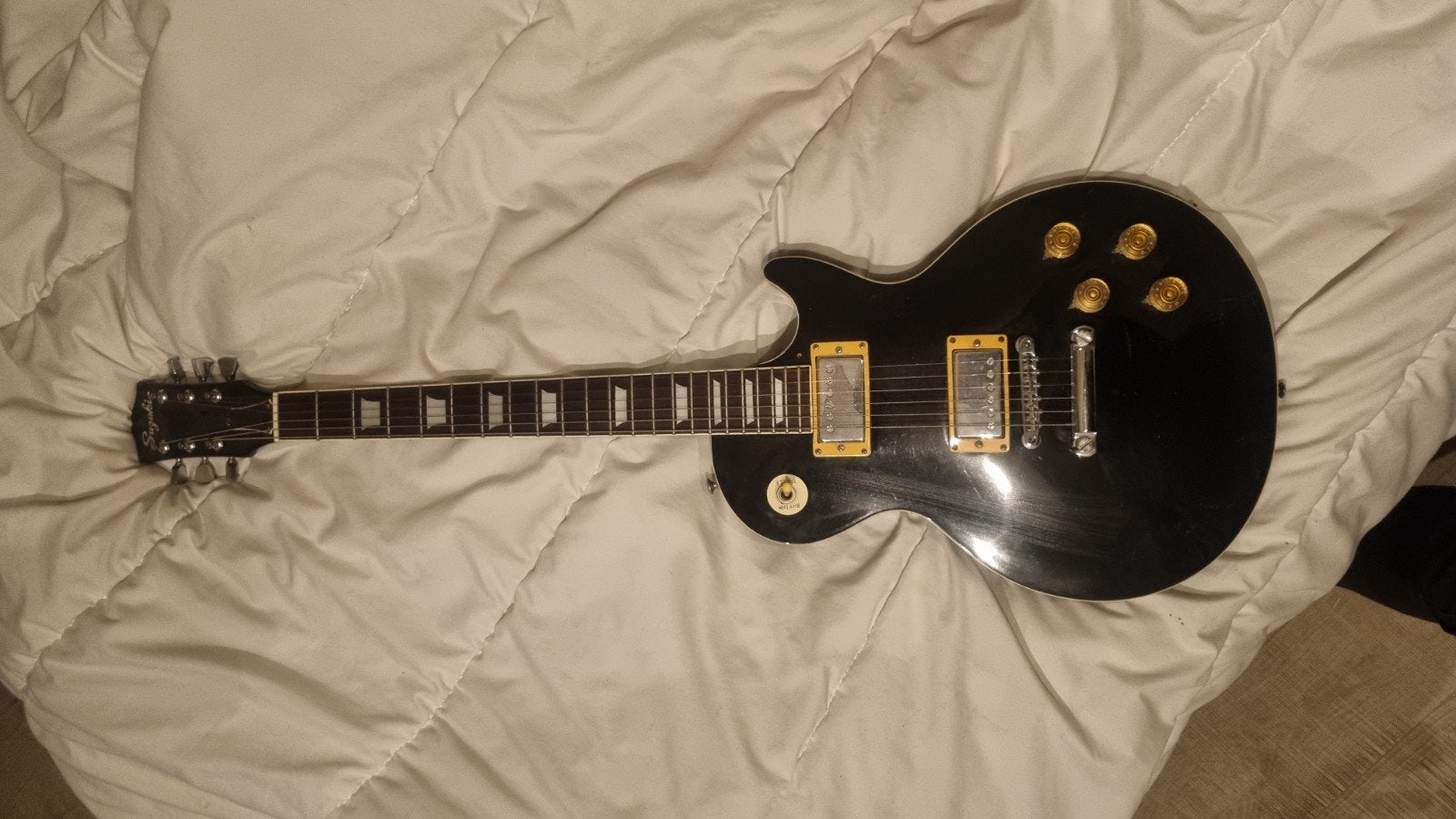 Suzuki Les Paul Stijl Elektrische Gitaar Zwart, Ophalen, Zo goed als nieuw, Solid body, Overige merken