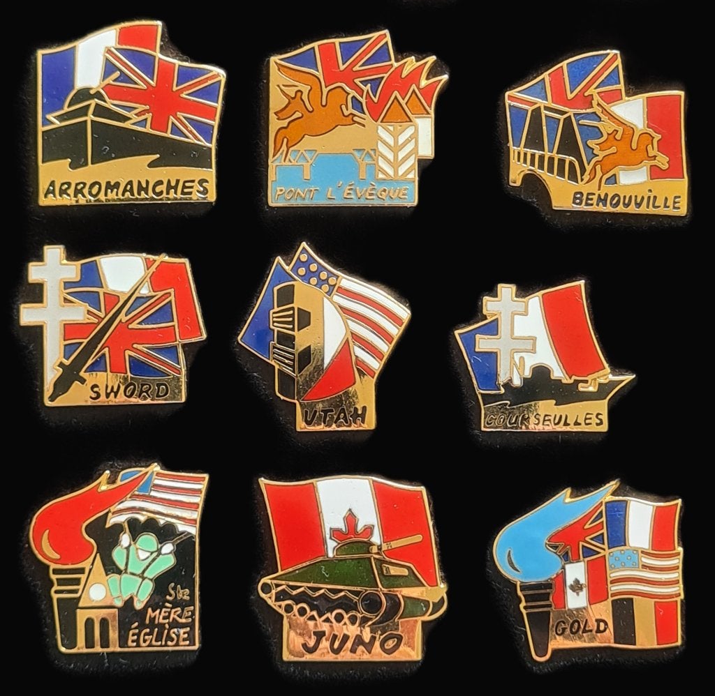 D-Day Herdenkingspins Normandië 6 juni 1944 (9 stuks), Verzenden, Nieuw, Stad of Land, Speldje of Pin