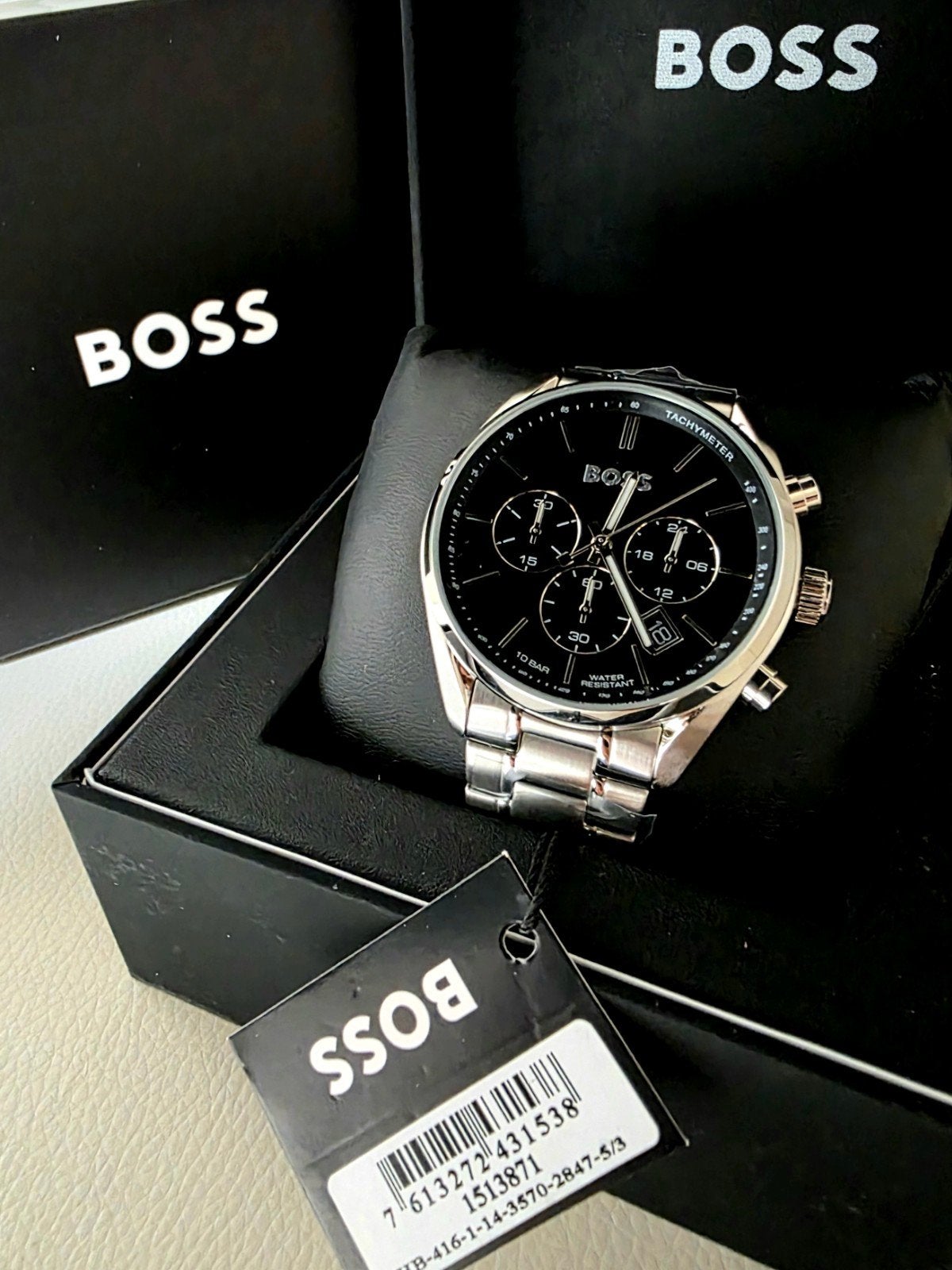 HUGO BOSS HB1513871 CHAMPION collectie herenhorloge NIEUW, Overige merken, Staal, Staal, Polshorloge