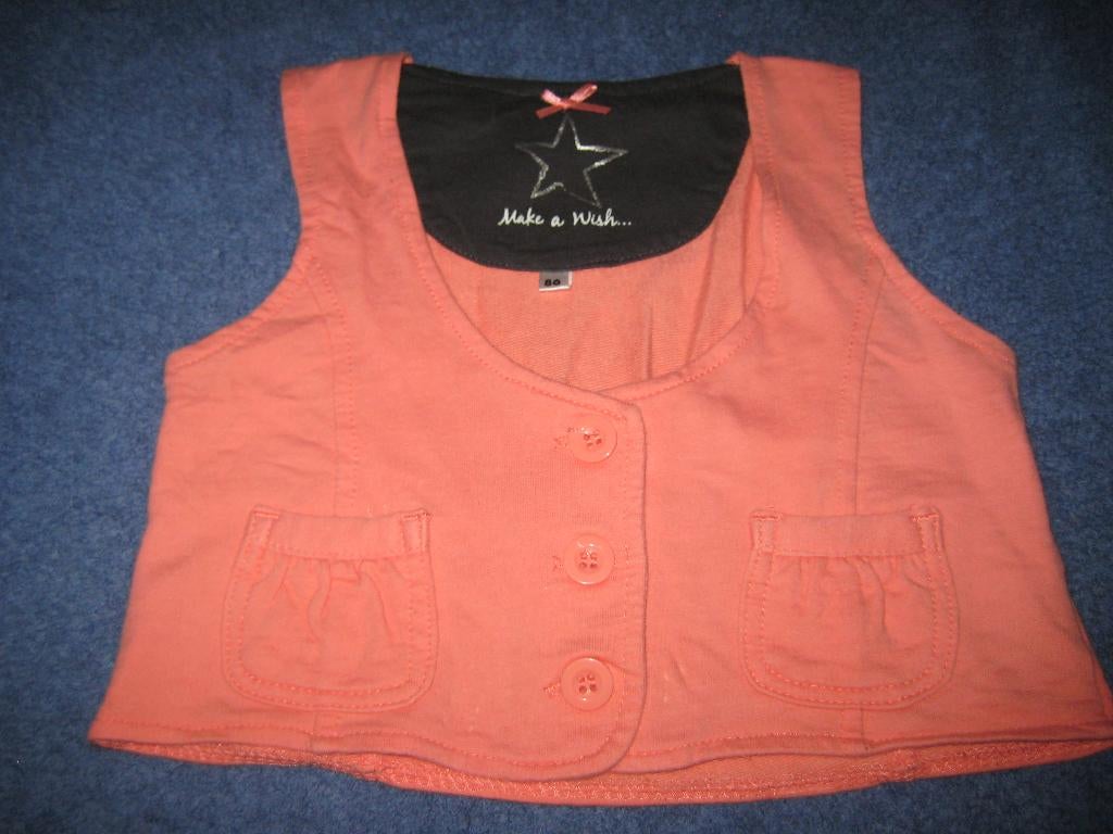 Oranje vestje, 86, Make a Wish, Ophalen of Verzenden, Zo goed als nieuw, Meisje, Truitje of Vestje