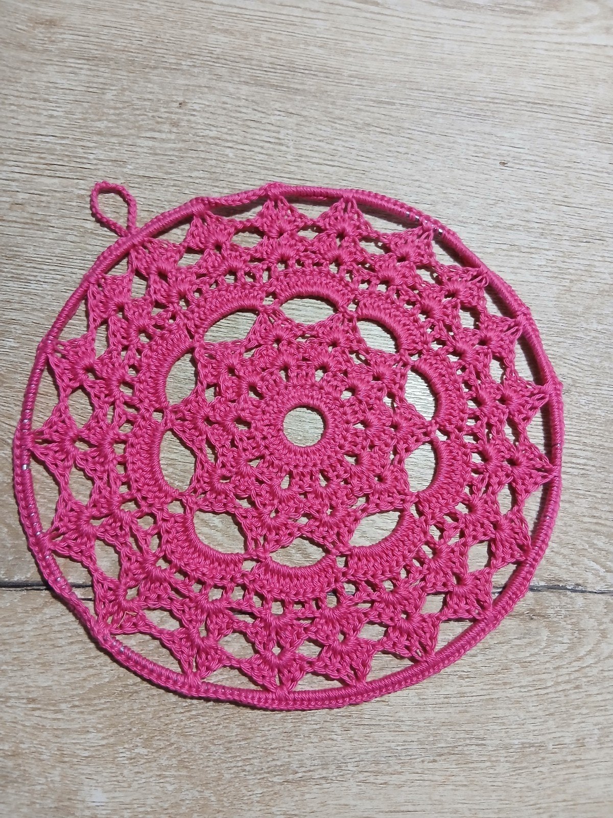 Roze gehaakte mandala, Ophalen of Verzenden, Nieuw, Haken, Overige typen
