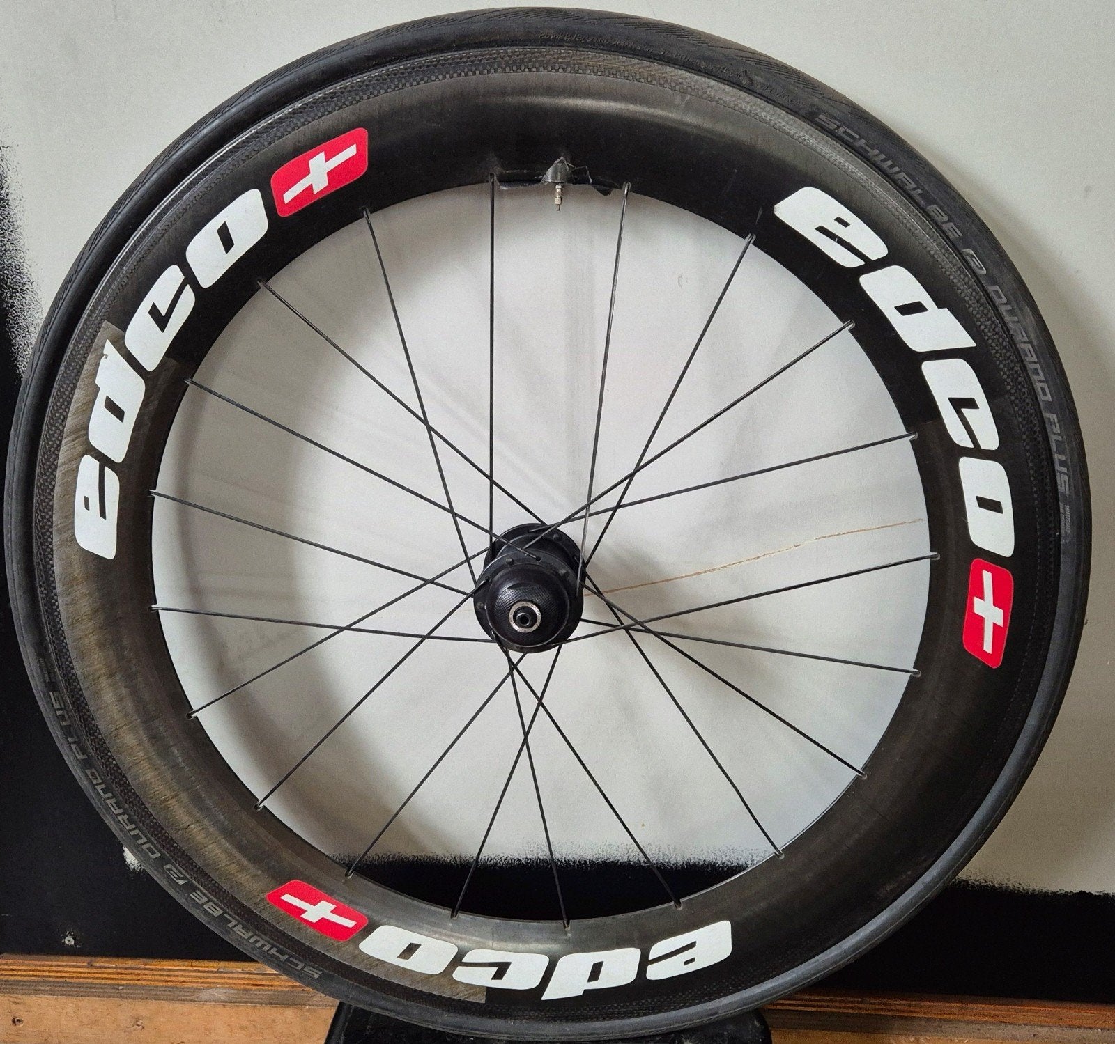 Edco (72mm) achterwiel met Powertap vermogensmeter., Gebruikt, Edco, Racefiets, Carbon