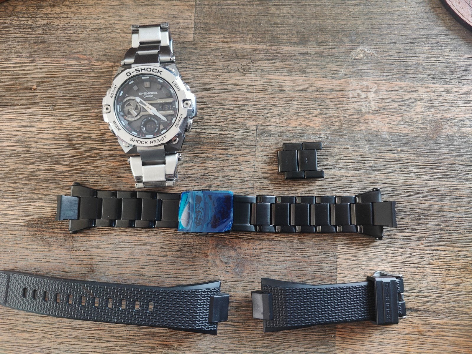 2 Horlogebandjes G-Shock RVS Steel en originele rubber/hars, Polshorloge, Nieuw, Ophalen of Verzenden, Overige materialen