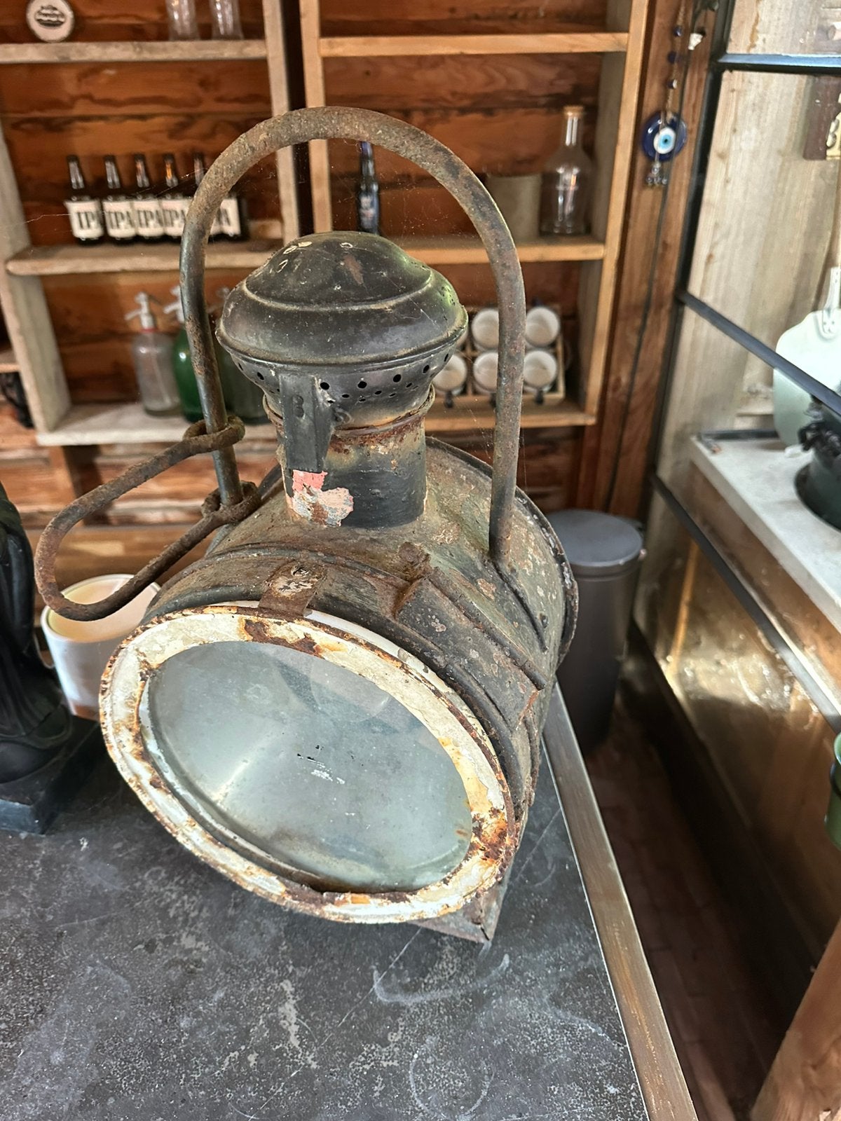 Oude scheepslamp, Ophalen, Gebruikt