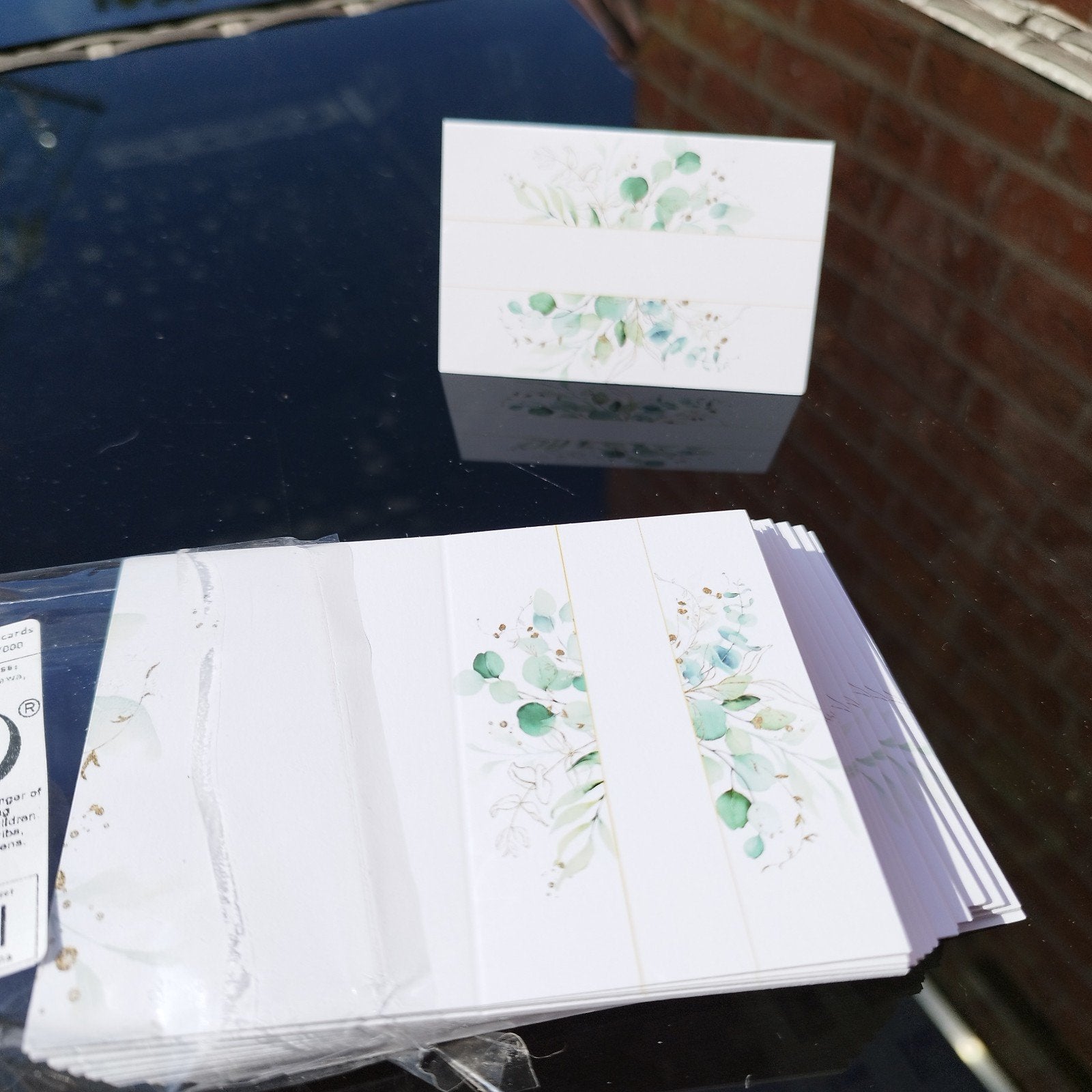 50 Nieuwe Naamkaartjes met Groene Bladeren Design, Ophalen of Verzenden