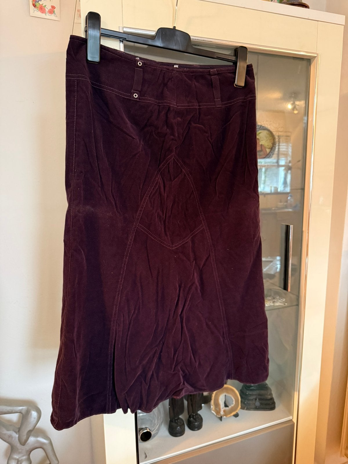 Bordeauxrode ribfluwelen rok - Maat M Gerry Weber, Kleding | Dames, Rokken, Maat 38/40 (M), Paars, Ophalen of Verzenden, Zo goed als nieuw