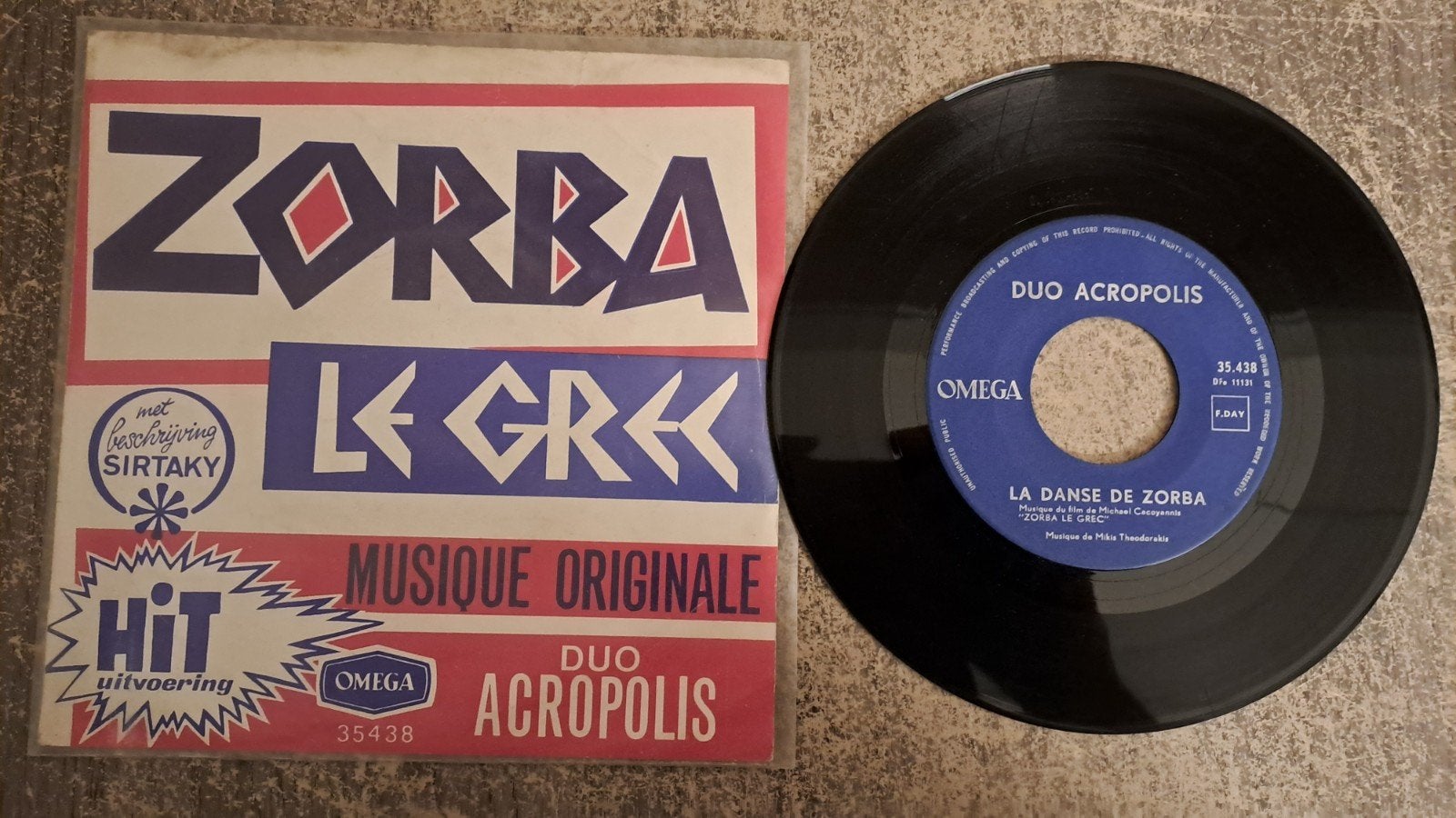 duo acropolis  - la danse de zorba, Gebruikt, 7 inch, Pop, Fotohoes