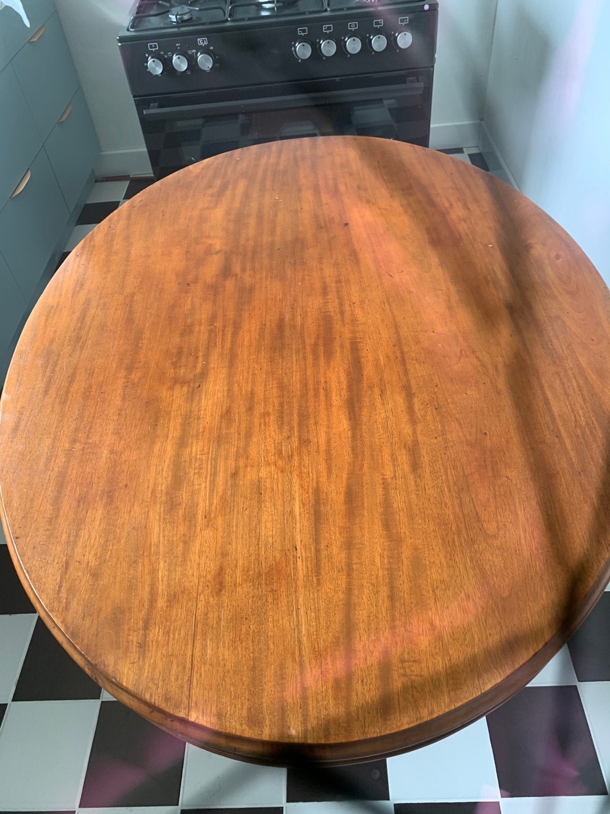 Antieke ovale eettafel, Ophalen, Gebruikt, Ovaal, 100 tot 150 cm