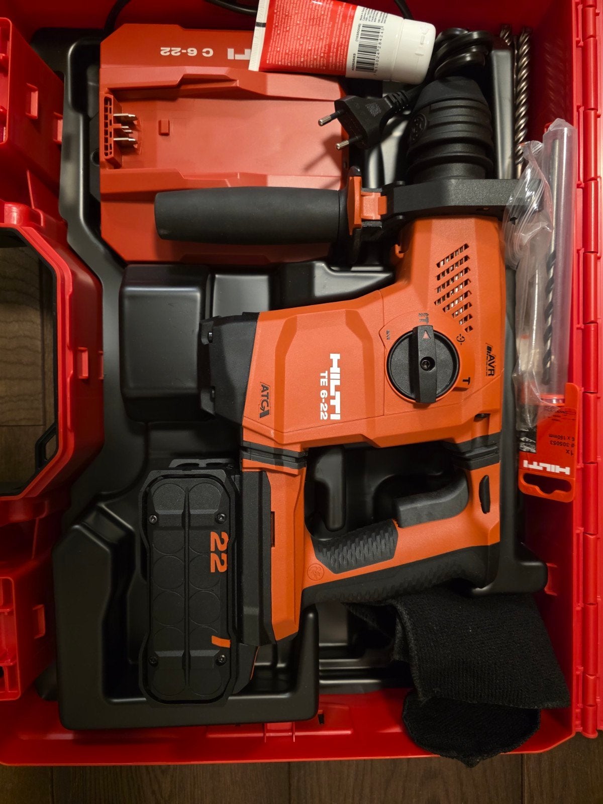 Hilti TE 6-22 Nuron boorhamer + accu lader koffer, Ophalen, Zo goed als nieuw, Boor- en/of Breekhamer, Klopboormechanisme