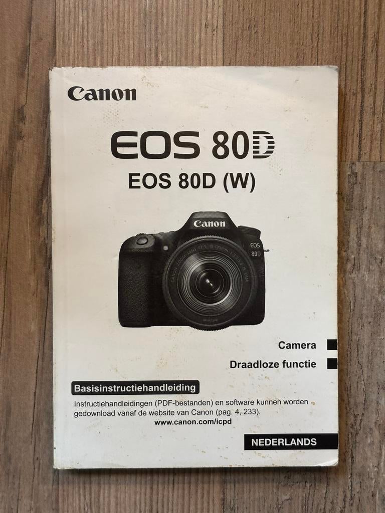 Handleiding Canon EOS 80D nederlandstalig, Boeken, Ophalen of Verzenden, Gelezen, Techniek