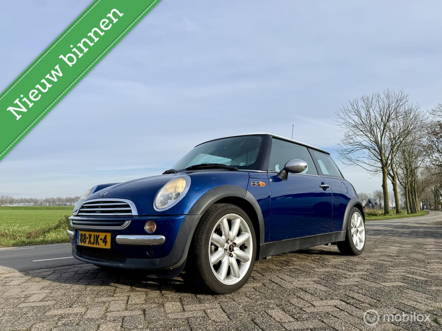 Mini Mini 1.6 One Salt, BJ 2002, Airco, APK Nov 2026, Leer, Auto's, Voorwielaandrijving, 15 km/l, Gebruikt, 4 cilinders
