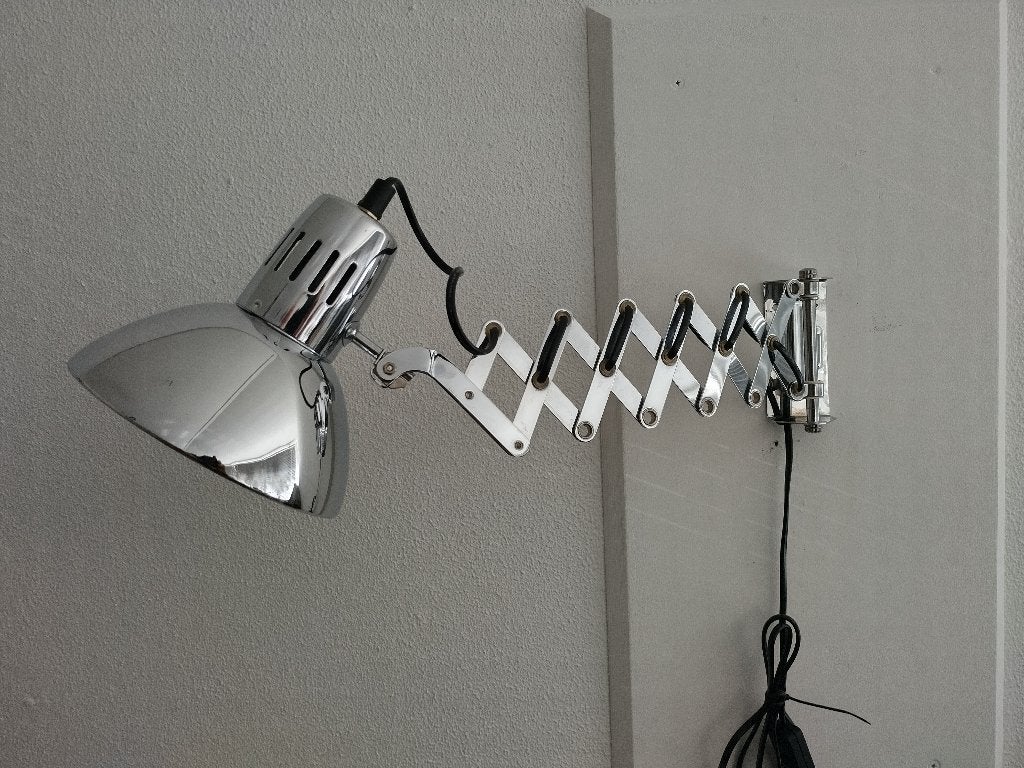Schaarlamp Chroom - Vintage - Jaren ‘80, Huis en Inrichting, Ophalen of Verzenden, Gebruikt, Metaal