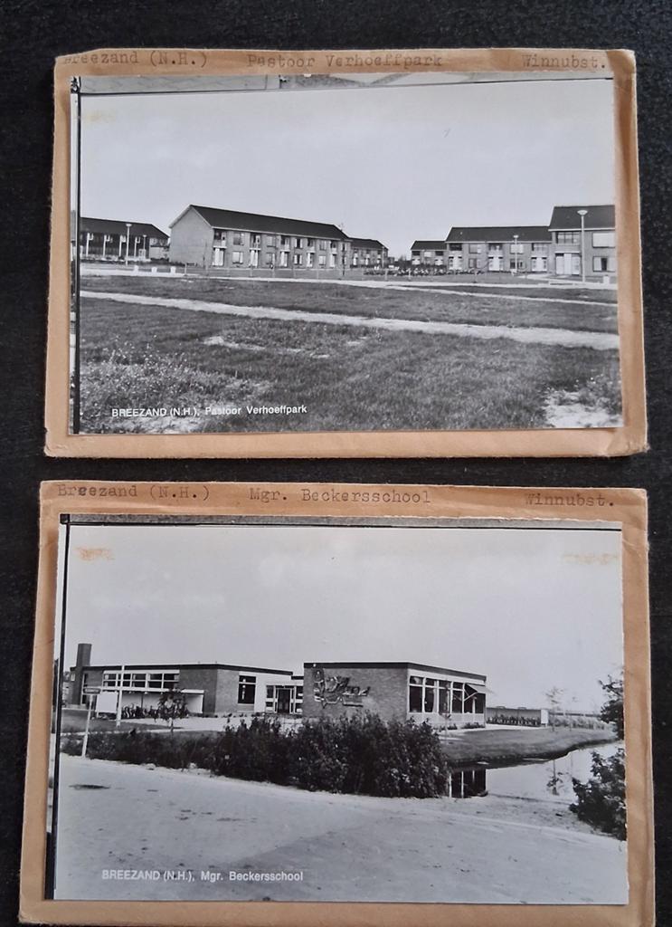 Breezand, 2 x glasplaat JosPe., Verzamelen, Ansichtkaarten | Nederland, Ongelopen, Noord-Holland, 1960 tot 1980, Ophalen of Verzenden
