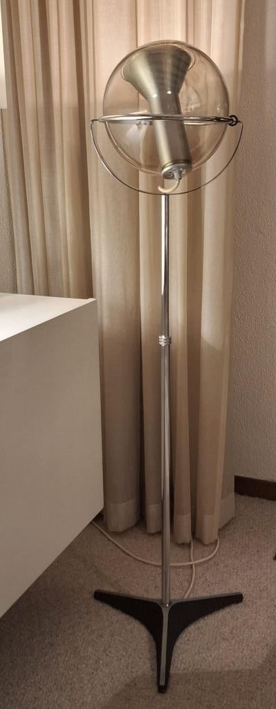 Vintage vloerlamp Raak, Ophalen, Glas, 150 tot 200 cm, Jaren 60, vintage, mid-century modern design