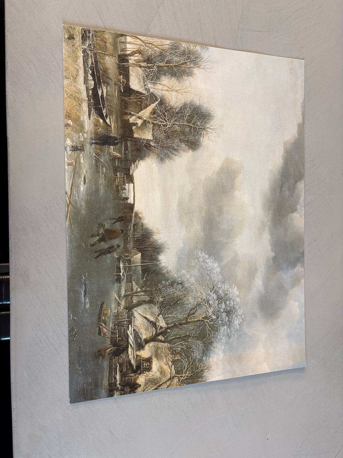 Reproductie van Jacob van Ruisdael - Winterlandschap, Doek, Ophalen of Verzenden, Landschap, Klassiek