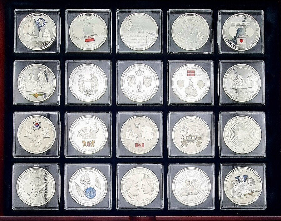 547. Munten set, Ons Vorstenhuis – 2013–2015, Ophalen, Setje, Koningin Beatrix, Zilver