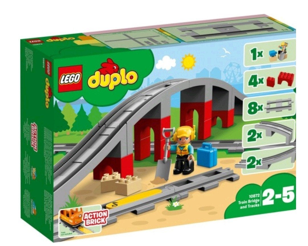 Lego Duplo - Treinbrug en rails 10872, Ophalen of Verzenden, Zo goed als nieuw, Duplo