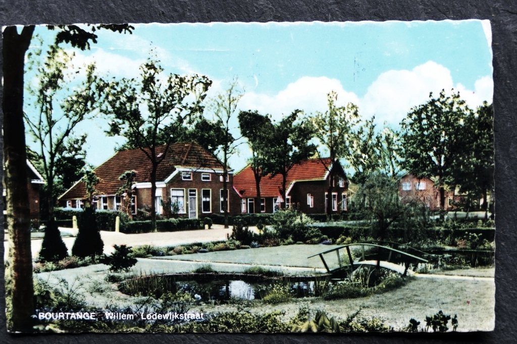Bourtange, Willem Lodewijkstraat, 1975, bruggetje, Verzenden, 1960 tot 1980, Gelopen, Groningen