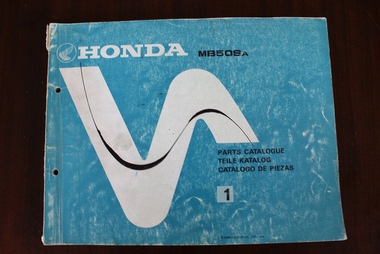 Honda MB50 Sa 1979 moped parts catalogue teile katalog MB 50, Fietsen en Brommers, Ophalen of Verzenden, Gebruikt