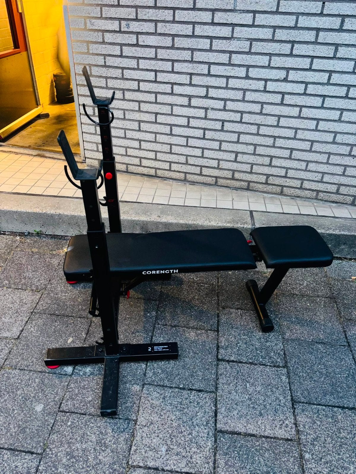 Corength halterbank met verstelbare squat rack, Ophalen, Krachtstation, Zo goed als nieuw, Metaal