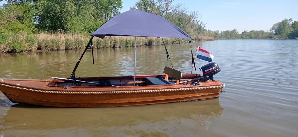 Klassieke Houten Sloep met Buitenboordmotor en trailer, Overige merken, Gebruikt, Buitenboordmotor, Tot 1.00 meter