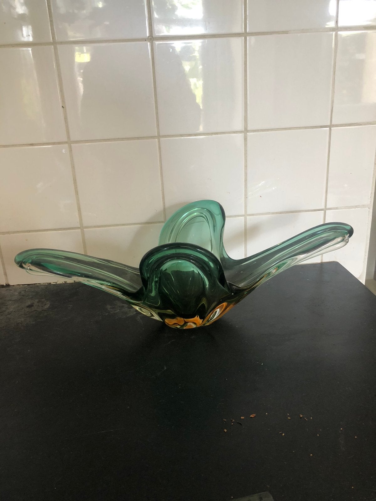 Mooie zware Murano vaas. Is 50 bij 25 bij 15 cm., Ophalen, Zo goed als nieuw