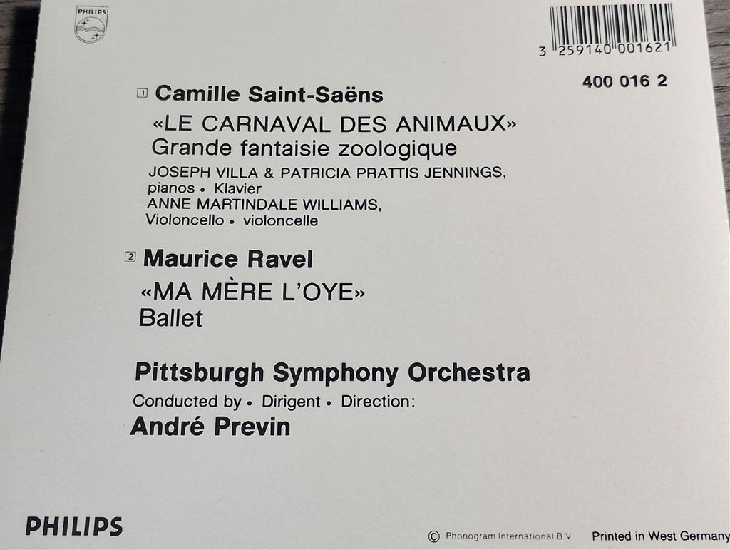 Andre Previn - Saint Saens - Carnaval Des Animaux [Blue Labe, Cd's en Dvd's, Ophalen of Verzenden, Classicisme, Zo goed als nieuw