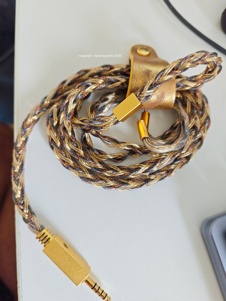 Muxicbox 12-core Palladium Gold hifi IEM kabel - 4.4mm/2-pin, Ophalen of Verzenden, Zo goed als nieuw, Minder dan 2 meter, Overige kabels