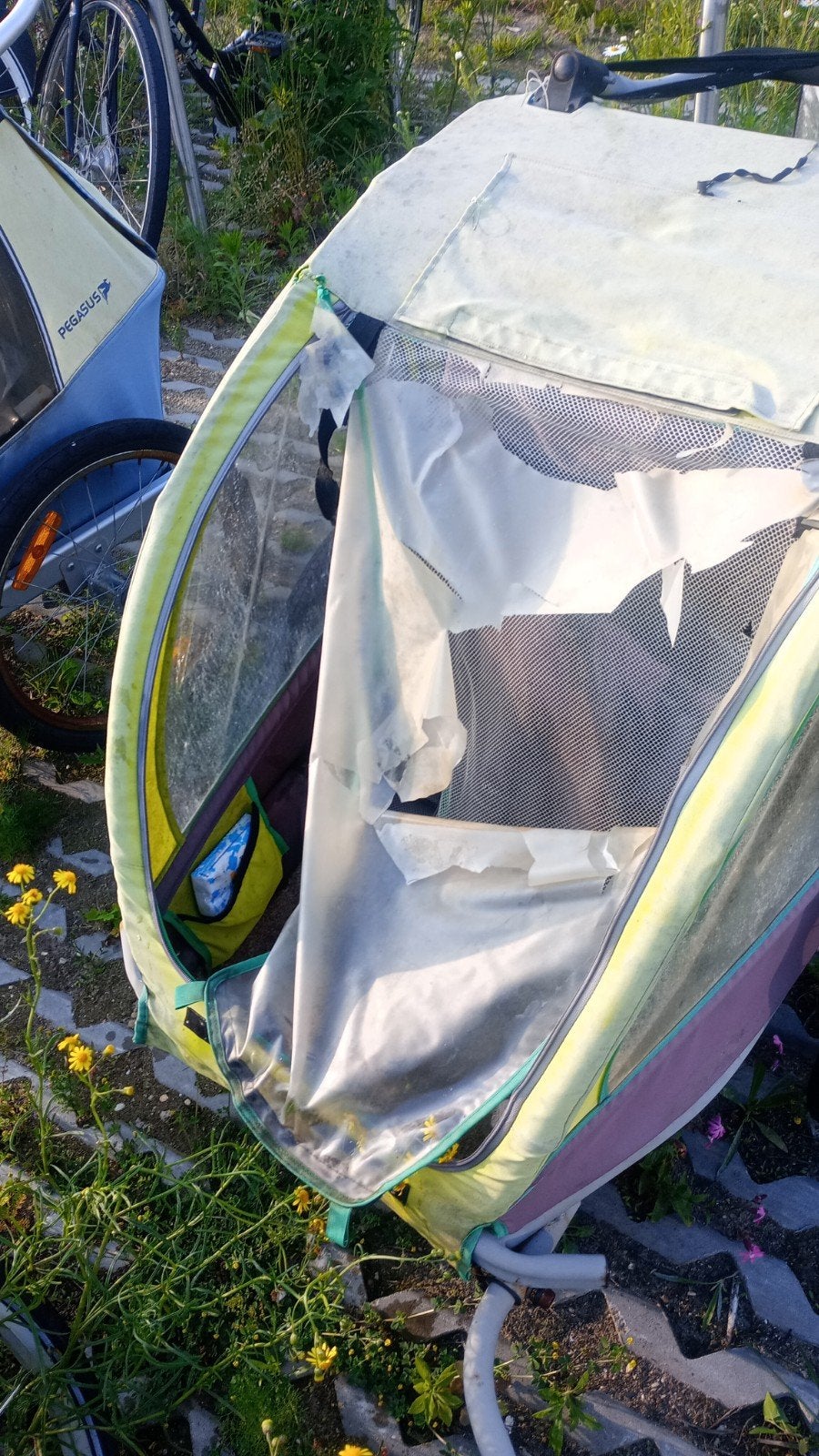 Kinderfietskar Pegasus met defecten, Gebruikt, Ophalen of Verzenden, Kinderkar, 40 tot 60 kg