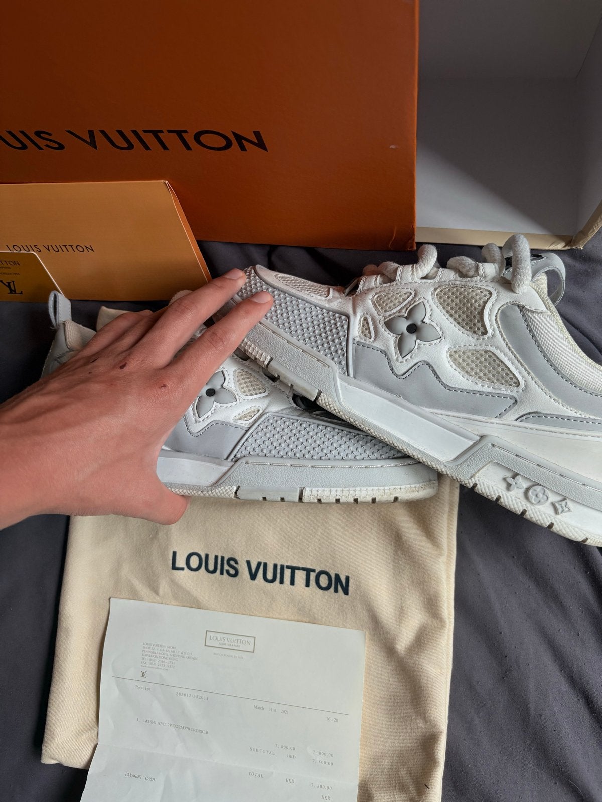 Louis Vuitton Sneakers maat 42, Ophalen of Verzenden, Zo goed als nieuw, Wit, Sneakers of Gympen