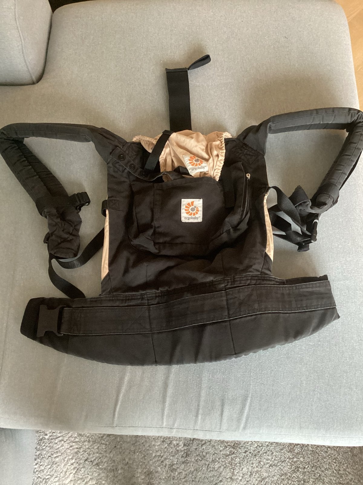 Ergobaby Draagzak - Zwart/Beige, Ophalen, Gebruikt, Buik of Rug, Draagzak