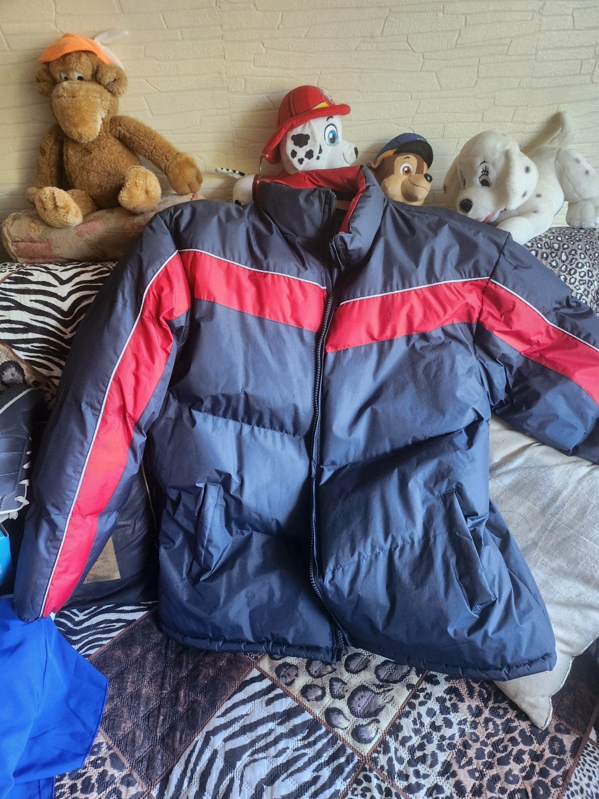 blauwe  heren winterjas, Ophalen of Verzenden, Zo goed als nieuw, Overige maten, Blauw