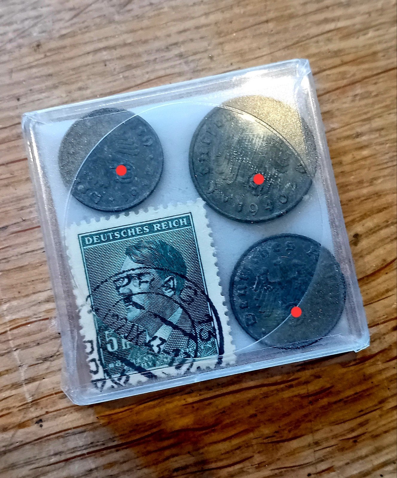 ​WO2 Duitse Set – Hitler Postzegel & Reichspfennig Munten (C, Ophalen of Verzenden