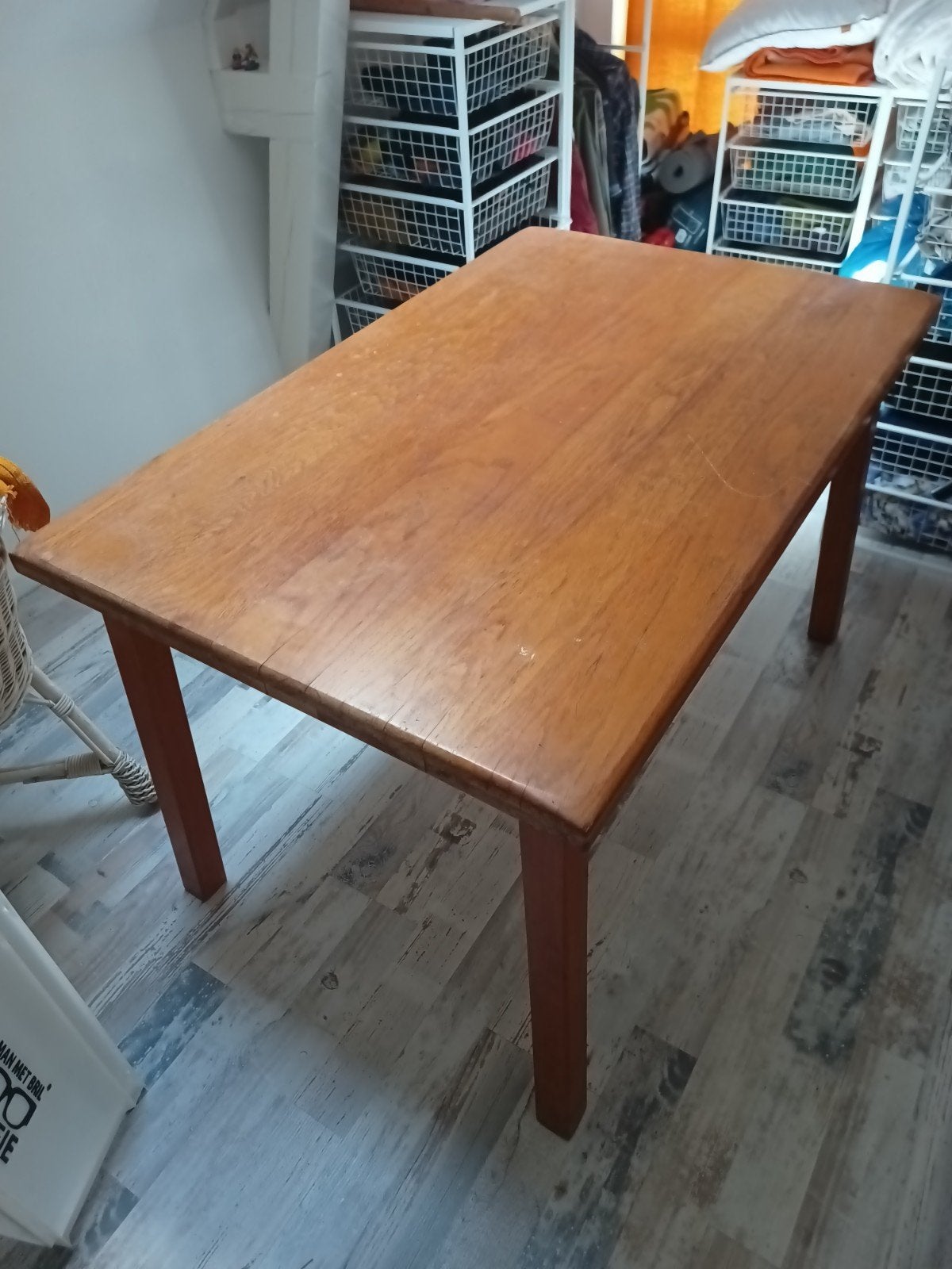 Houten eettafel 125x80x77 cm - Gebruikt, Ophalen, Gebruikt, 100 tot 150 cm, 50 tot 100 cm