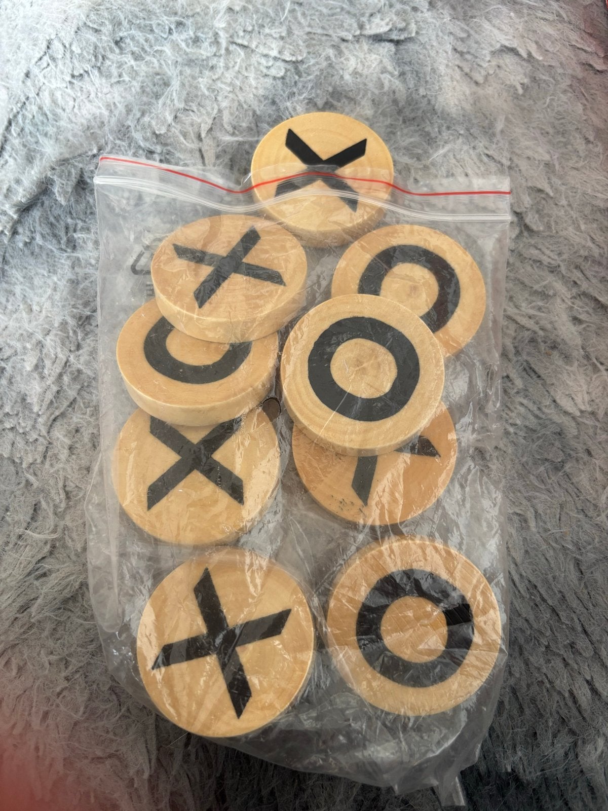 Boter Kaas en Eieren (Tic-Tac-Toe) - Houten schijven, Een of twee spelers, Ophalen, Gebruikt, Reisspel