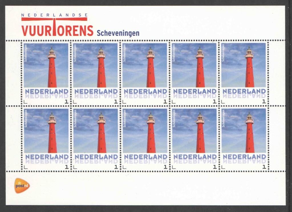 Postzegels Vuurtorens in Nederland: Scheveningen, Postzegels en Munten, Ophalen of Verzenden, Na 1940, Postfris
