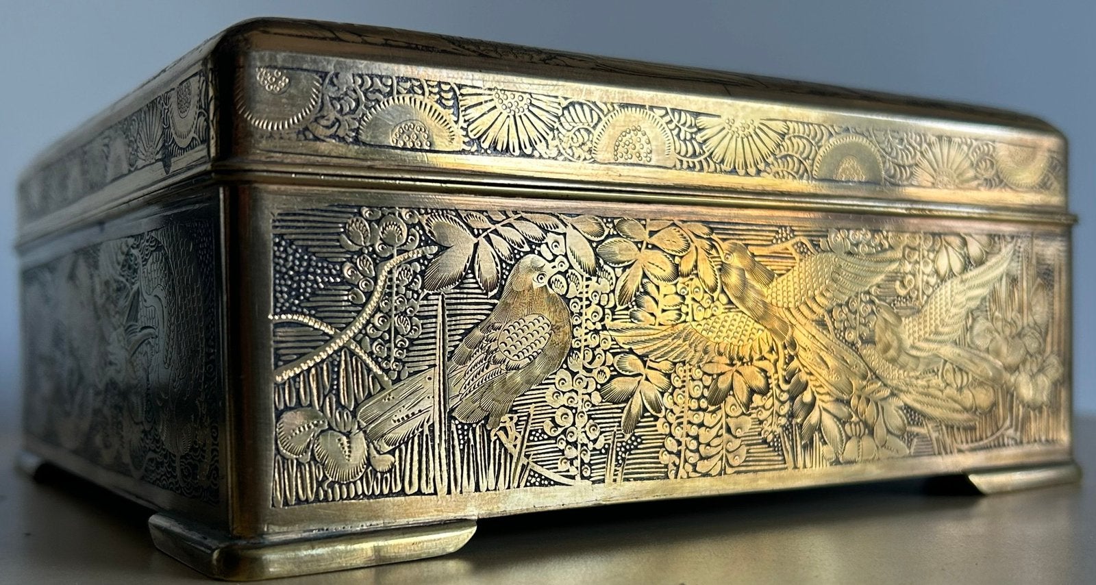 Antiek Japans Meiji damascene Komai Kyoto tafeldoos, Goud, Japan, Verzenden, Doos
